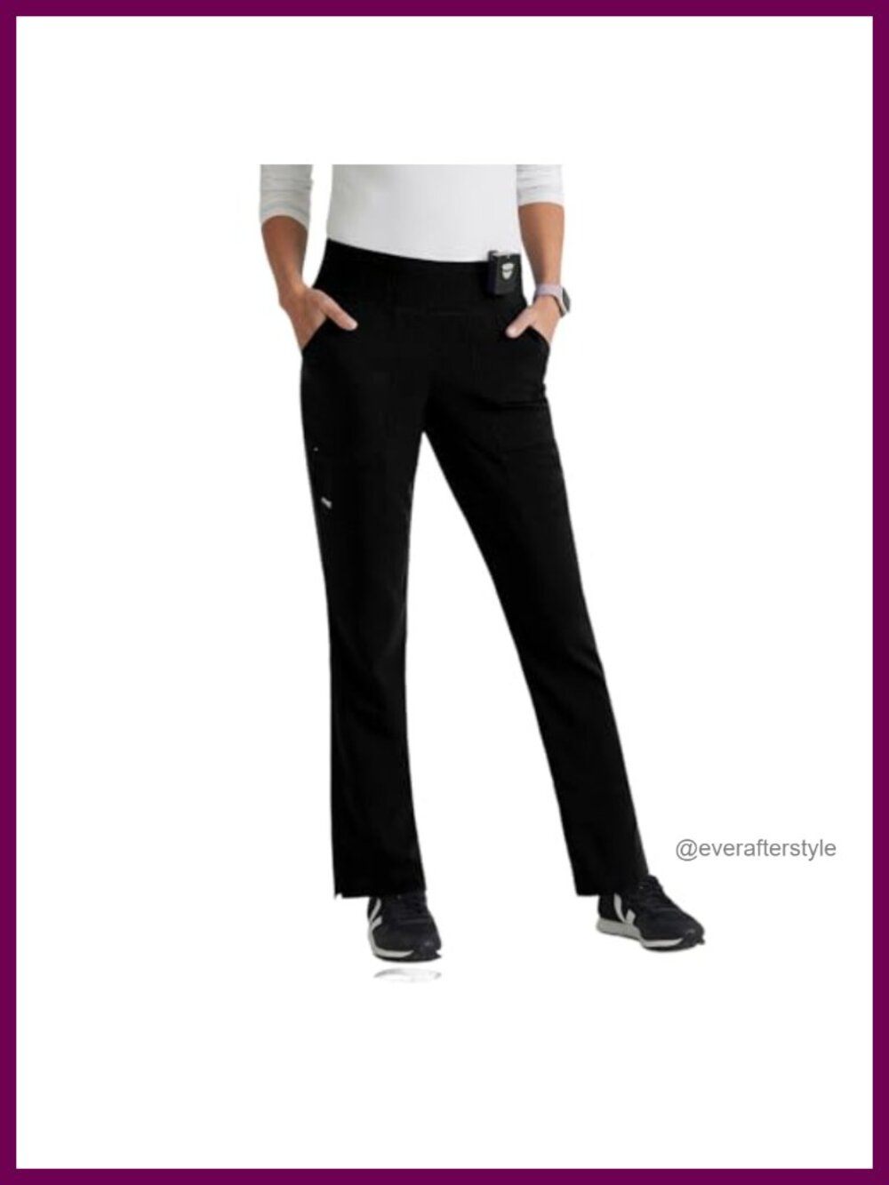 Tapered Leg Medical Scrub Pants Mid Rise 5-Pocket Classic Fit